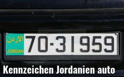 Kennzeichen Jordanien auto