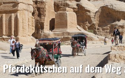 Pferdekutschen auf dem Weg zum Siq