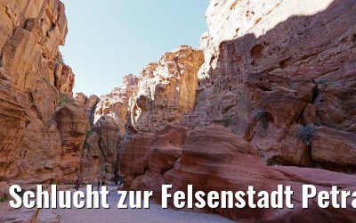 Schlucht zur Felsenstadt Petra, der Siq