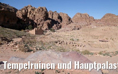 Tempelruinen und Hauptpalast Qasr al-Bint Stadt Petra