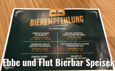 Ebbe und Flut Bierbar Speisekarte
