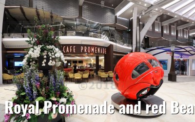Royal Promenade and red Beatle car Symphony of the Seas