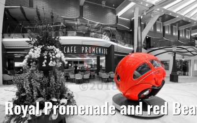 Royal Promenade and red Beatle car Symphony of the Seas