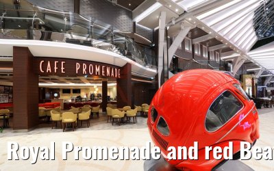 Royal Promenade and red Beatle car Symphony of the Seas
