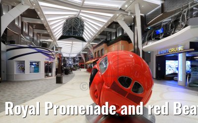 Royal Promenade and red Beatle car Symphony of the Seas