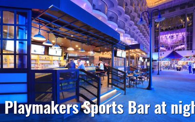 Playmakers Sports Bar at night Symphony of the Seas