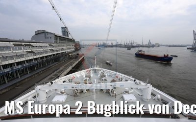 MS Europa 2 Bugblick von Deck 09