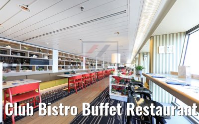 Club Bistro Buffet Restaurant eingedeckt MS Vasco Da Gama