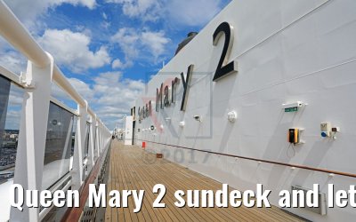 Queen Mary 2 sundeck and lettering