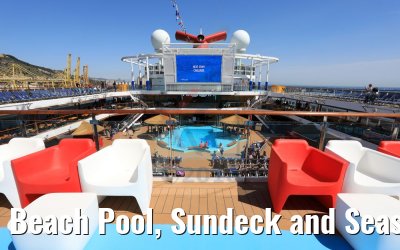 Beach Pool, Sundeck and Seaside Theater view Carnival Horizon