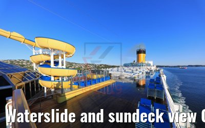 Waterslide and sundeck view Costa Favolosa