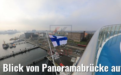 Blick von Panoramabrücke auf Kiel neue Mein Schiff 2
