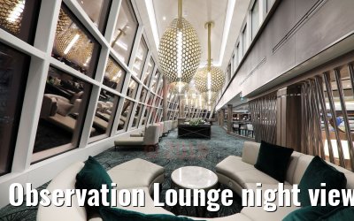 Observation Lounge night view Norwegian Encore