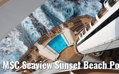 MSC Seaview Sunset Beach Pool view from Bridge of Sighs