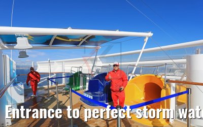 Entrance to perfect storm waterslides Symphony of the Seas