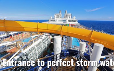 Entrance to perfect storm waterslides Symphony of the Seas