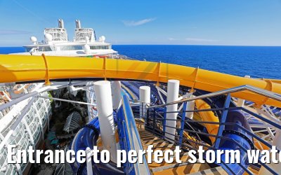 Entrance to perfect storm waterslides Symphony of the Seas