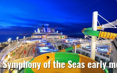 Symphony of the Seas early morning view pool area and sundecks