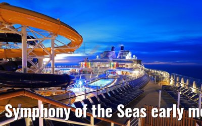 Symphony of the Seas early morning view pool area and sundecks