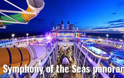 Symphony of the Seas panoramic view pool and Central Park at dusk