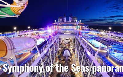 Symphony of the Seas panoramic view pool and Central Park at dusk