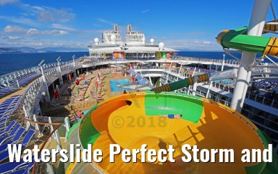 Waterslide Perfect Storm and pool view Symphony of the Seas