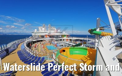 Waterslide Perfect Storm and pool view Symphony of the Seas