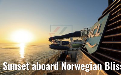 Sunset aboard Norwegian Bliss after Bremerhaven departure 19.04.2018