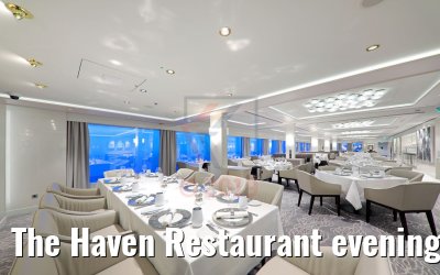 The Haven Restaurant evening view Norwegian Encore