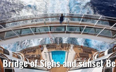 Bridge of Sighs and sunset Beach Pool MSC Seaview