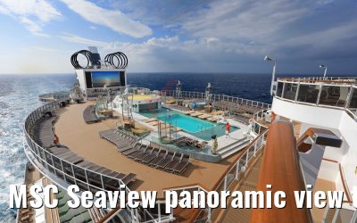 MSC Seaview panoramic view to Panorama Pool and sundecks