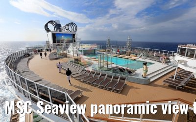 MSC Seaview panoramic view to Panorama Pool and sundecks