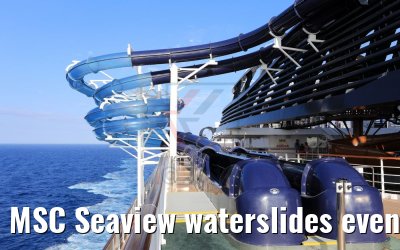 MSC Seaview waterslides evening view