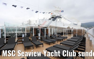 MSC Seaview Yacht Club sundeck sunset