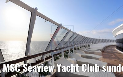 MSC Seaview Yacht Club sundeck evening view