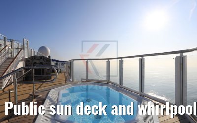 Public sun deck and whirlpool Norwegian Bliss