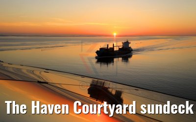 The Haven Courtyard sundeck sunset Norwegian Bliss