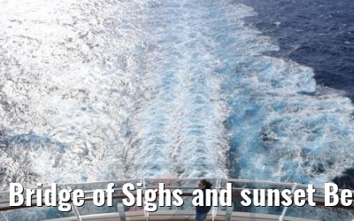 Bridge of Sighs and sunset Beach Pool MSC Seaview
