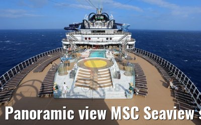 Panoramic view MSC Seaview sundeck and Panorama Pool