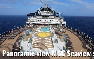 Panoramic view MSC Seaview sundeck and Panorama Pool