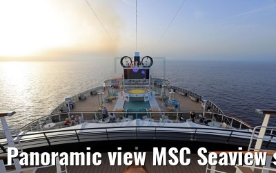 Panoramic view MSC Seaview sundecks and Panorama Pool