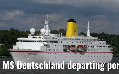MS Deutschland departing port of Hamburg 29. July 2015