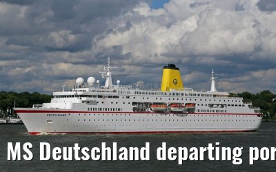 MS Deutschland departing port of Hamburg 29. July 2015