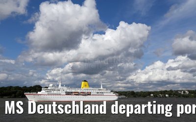 MS Deutschland departing port of Hamburg 29. July 2015