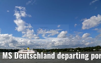 MS Deutschland departing port of Hamburg 29. July 2015