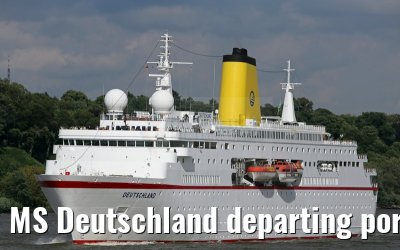 MS Deutschland departing port of Hamburg 29. July 2015
