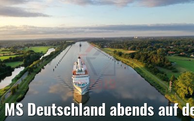 MS Deutschland abends auf dem Nord-Ostsee-Kanal 21.07.2019