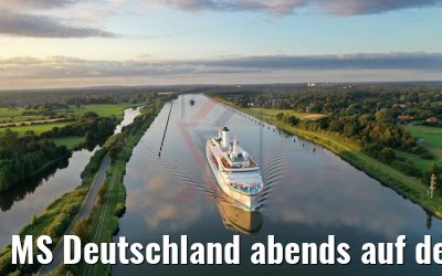 MS Deutschland abends auf dem Nord-Ostsee-Kanal 21.07.2019