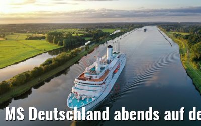 MS Deutschland abends auf dem Nord-Ostsee-Kanal 21.07.2019