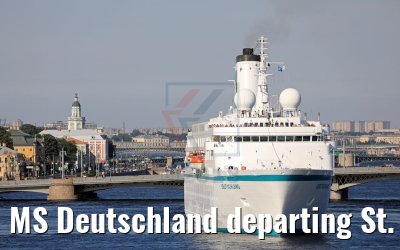 MS Deutschland departing St. Petersburg 13.07.2018